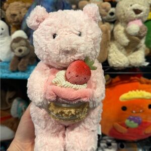 Jellycat RARE Leola the Strawberry Cake Bear Shanghai Exclusive BNWT